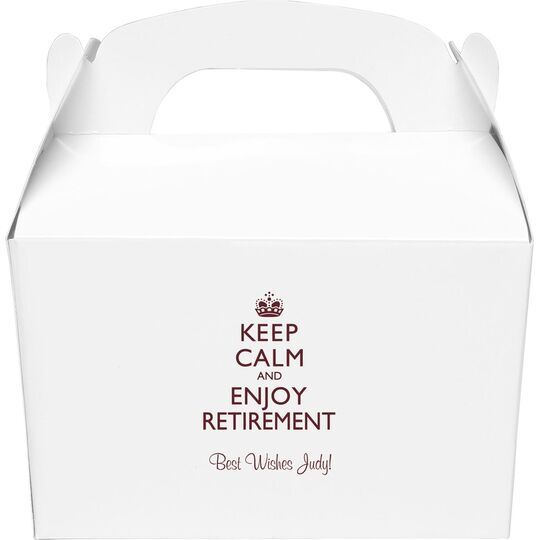 Keep Calm and Enjoy Retirement Gable Favor Boxes